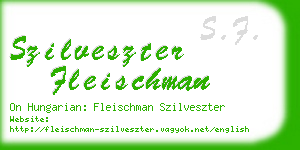 szilveszter fleischman business card
